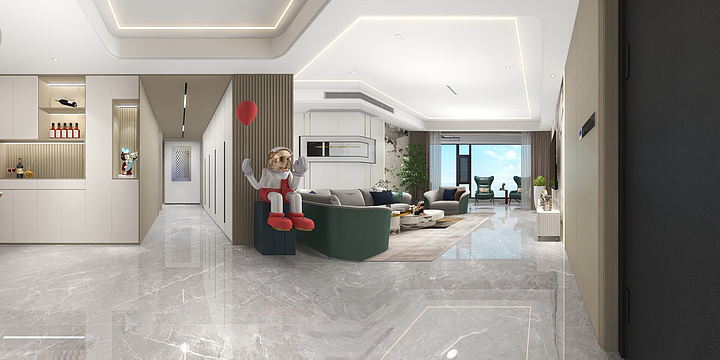 石文科空间设计-壹号院庆云二区4-1101-180㎡现代-装修设计方案