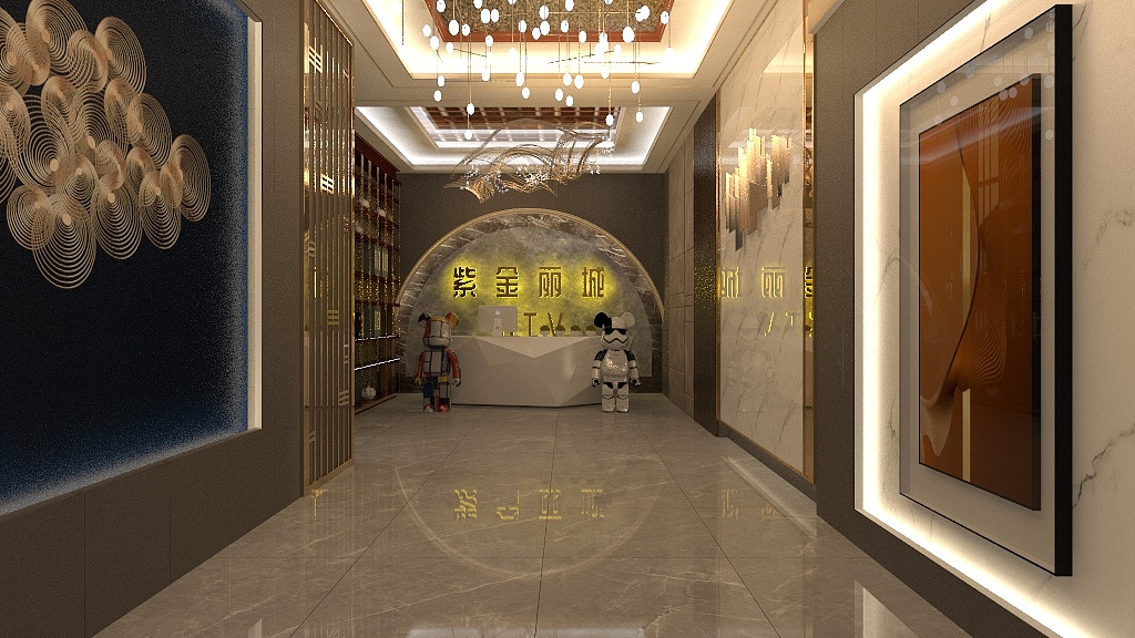 青海旭京建筑设计2号-紫金丽城大厅-装修设计方案