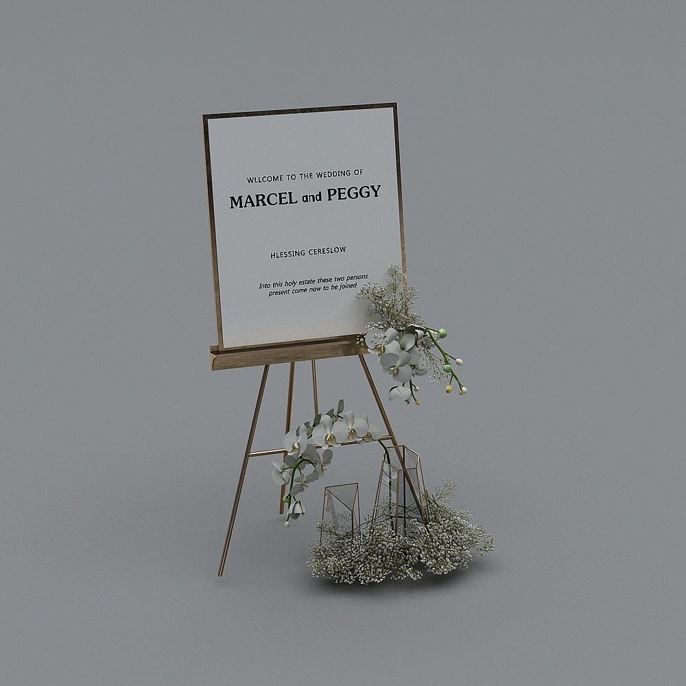 婚庆花艺展架-013D模型