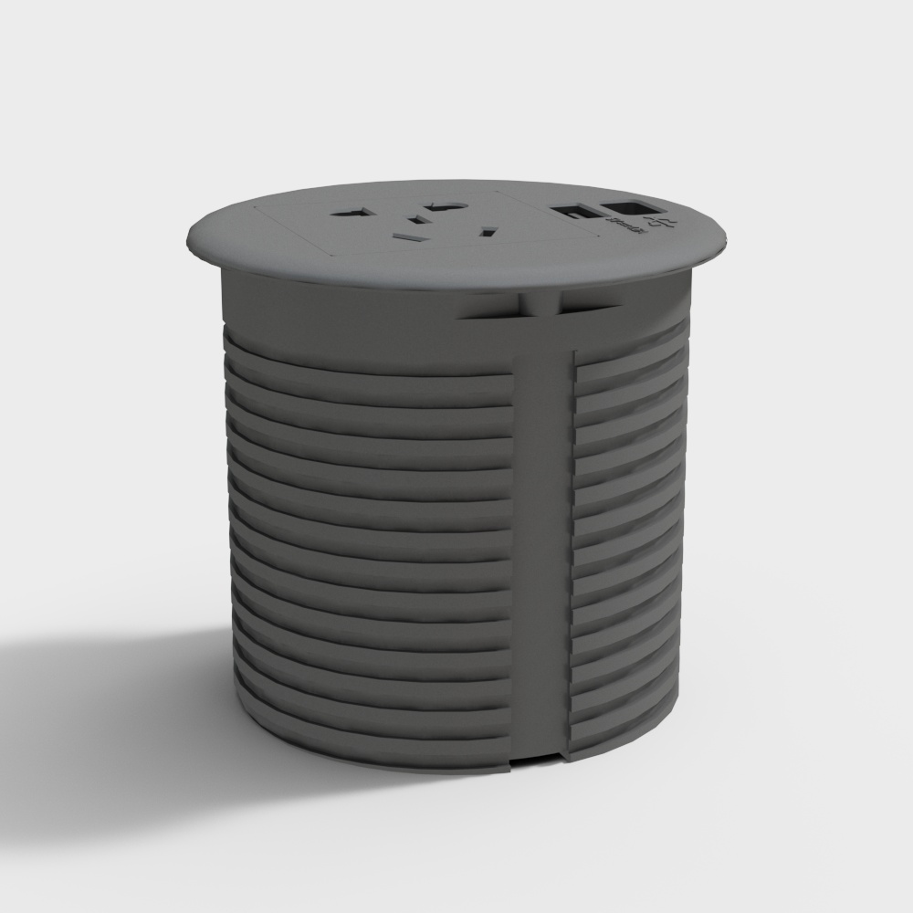 豪宜佳-桌面插座-STS-R90-黑色3D模型