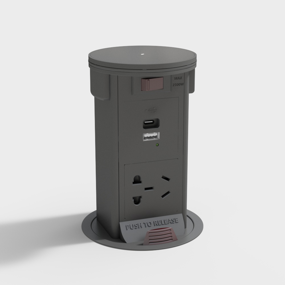 豪宜佳-升降插座-STP-2-2(黑色)3D模型