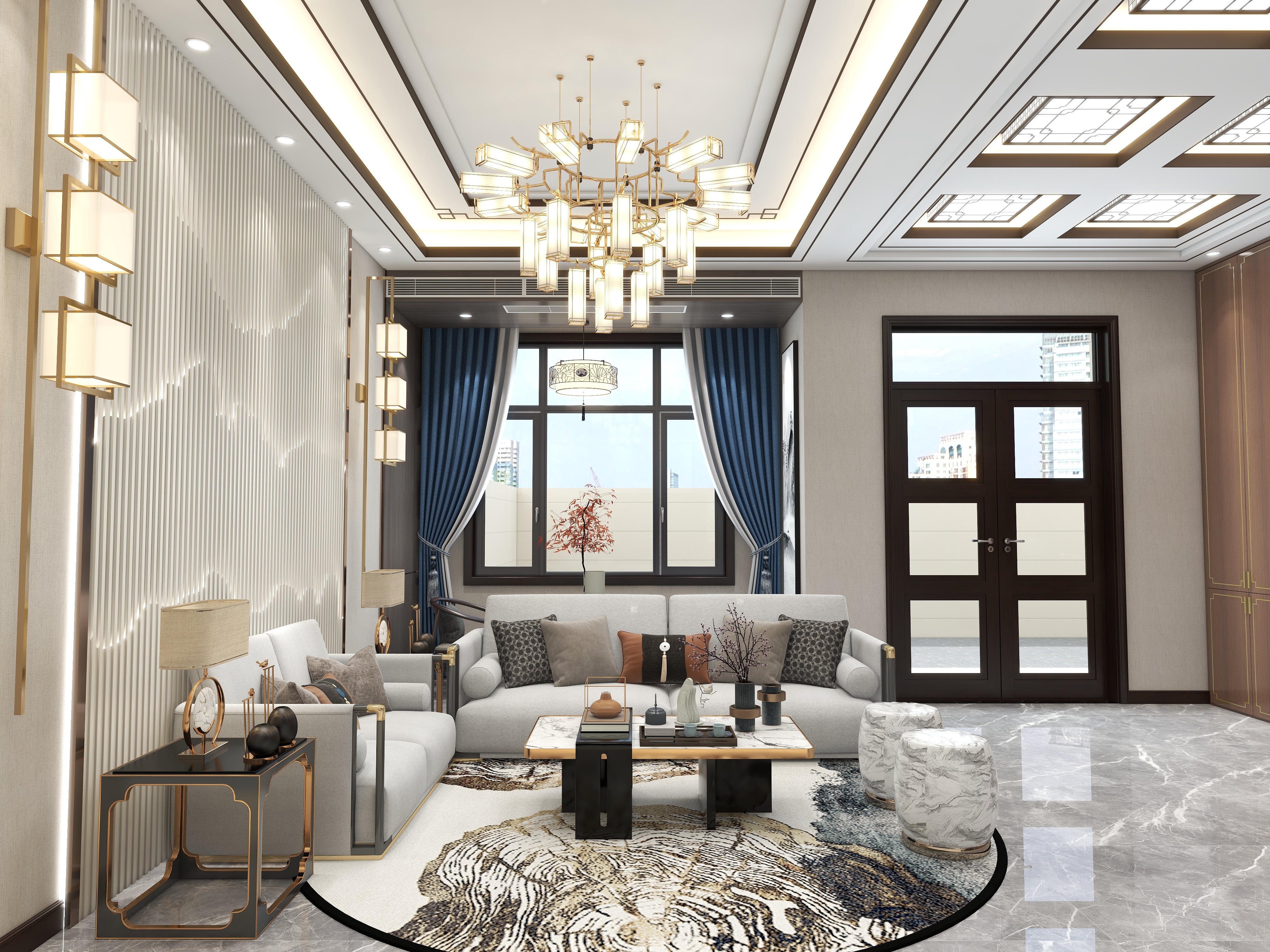 湛智华-新中式自建房客餐厅110平装修效果图