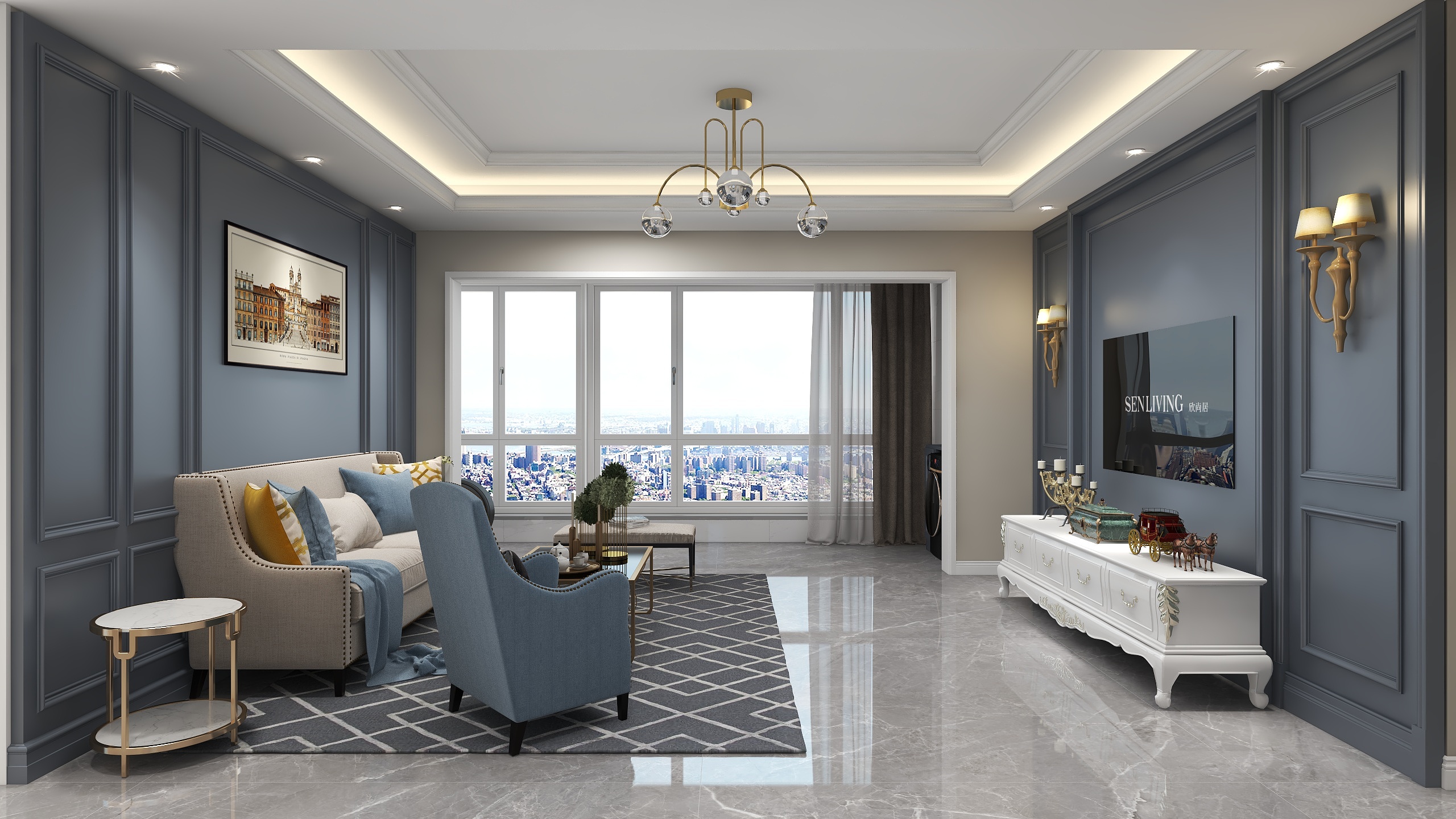 唐顺波-相遇美家-美式轻奢装修效果图