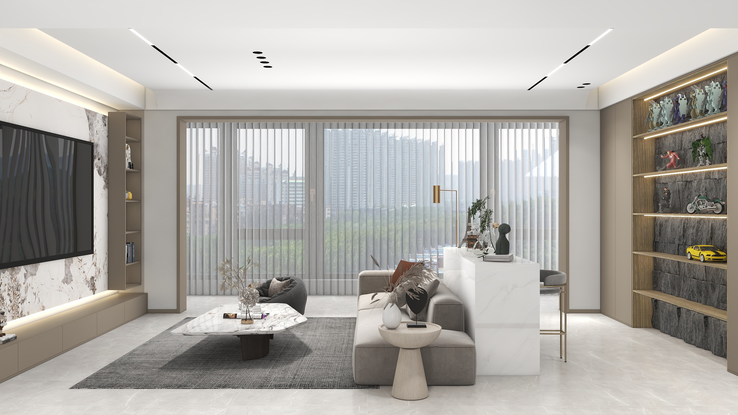 丁盼v-现代大平层-优雅永不过时的家-装修设计方案