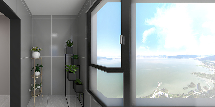 阿新室内装修设计-瑞和园89.50㎡B户型3室2厅1卫-装修设计方案