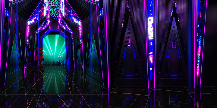 杨楠-现代潮流酒吧过道-装修设计方案