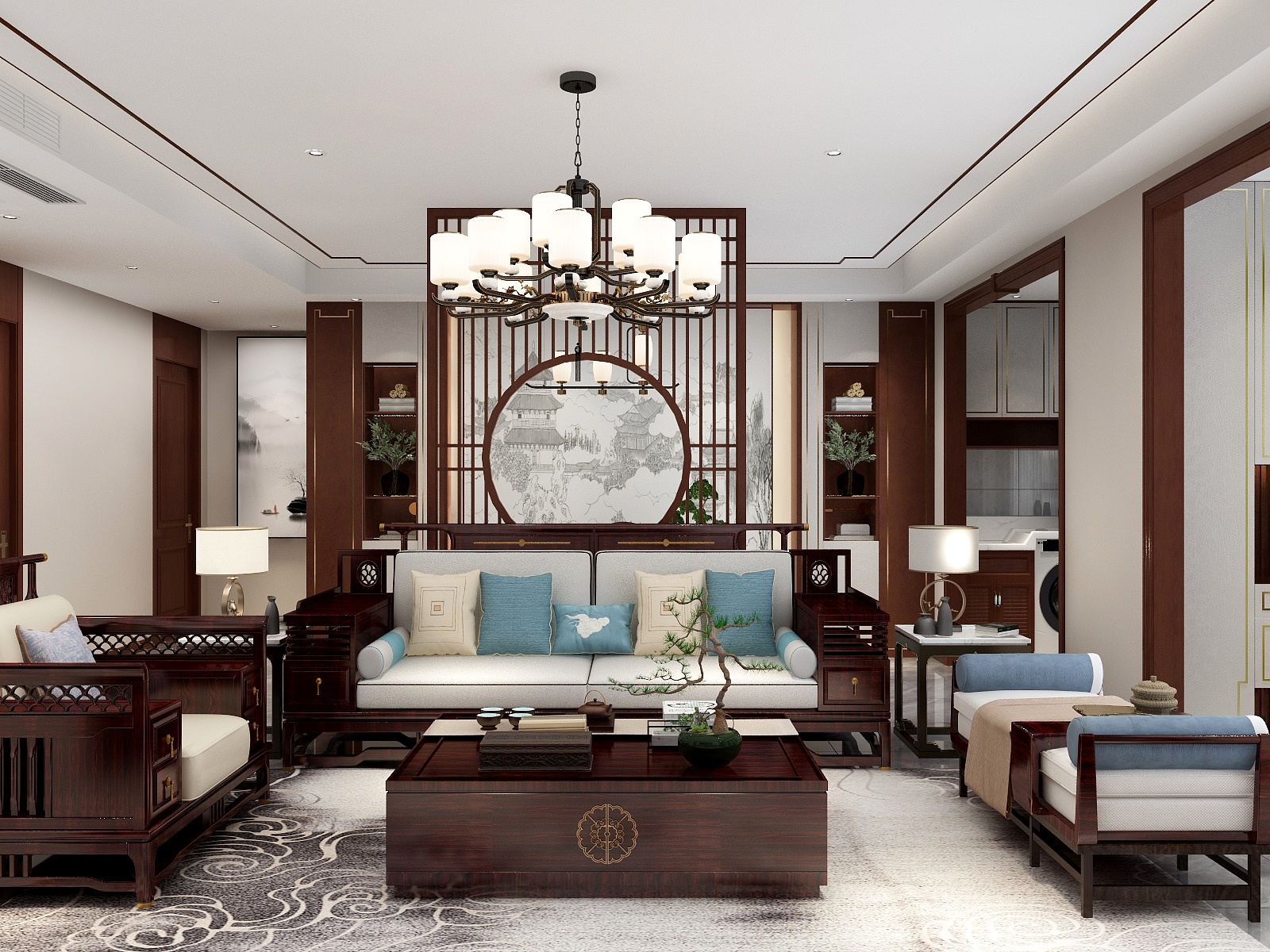 张文龙PVqz-淮阳-艺墅130平-新中式装修效果图