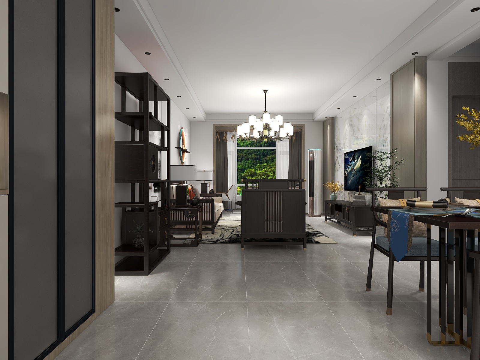 天水全案设计师白老师-105新中式设计方案装修效果图