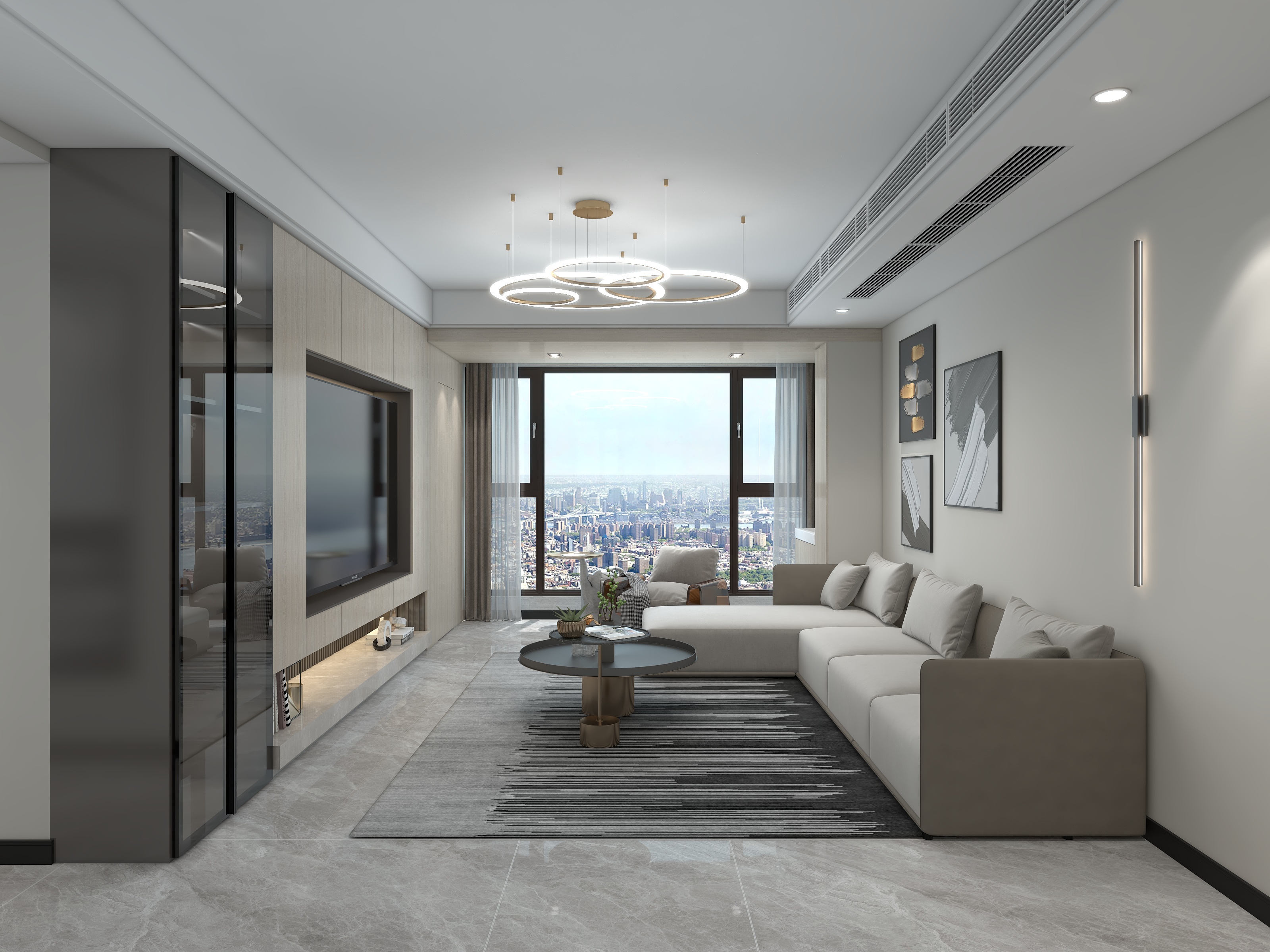 湛智华-现代简约129平3房装修效果图