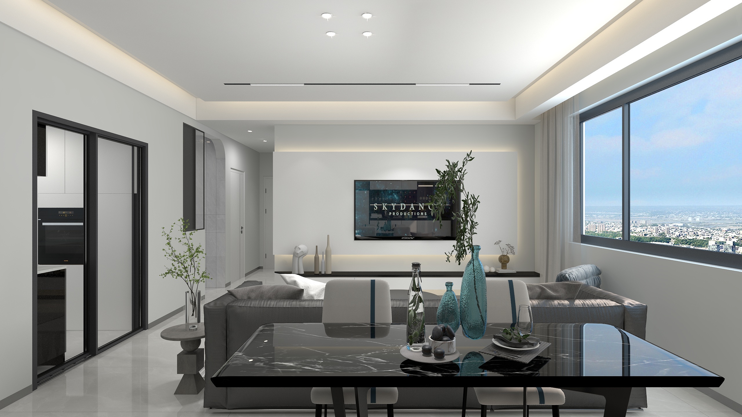 效果l-【黑与白】  100平-装修设计方案