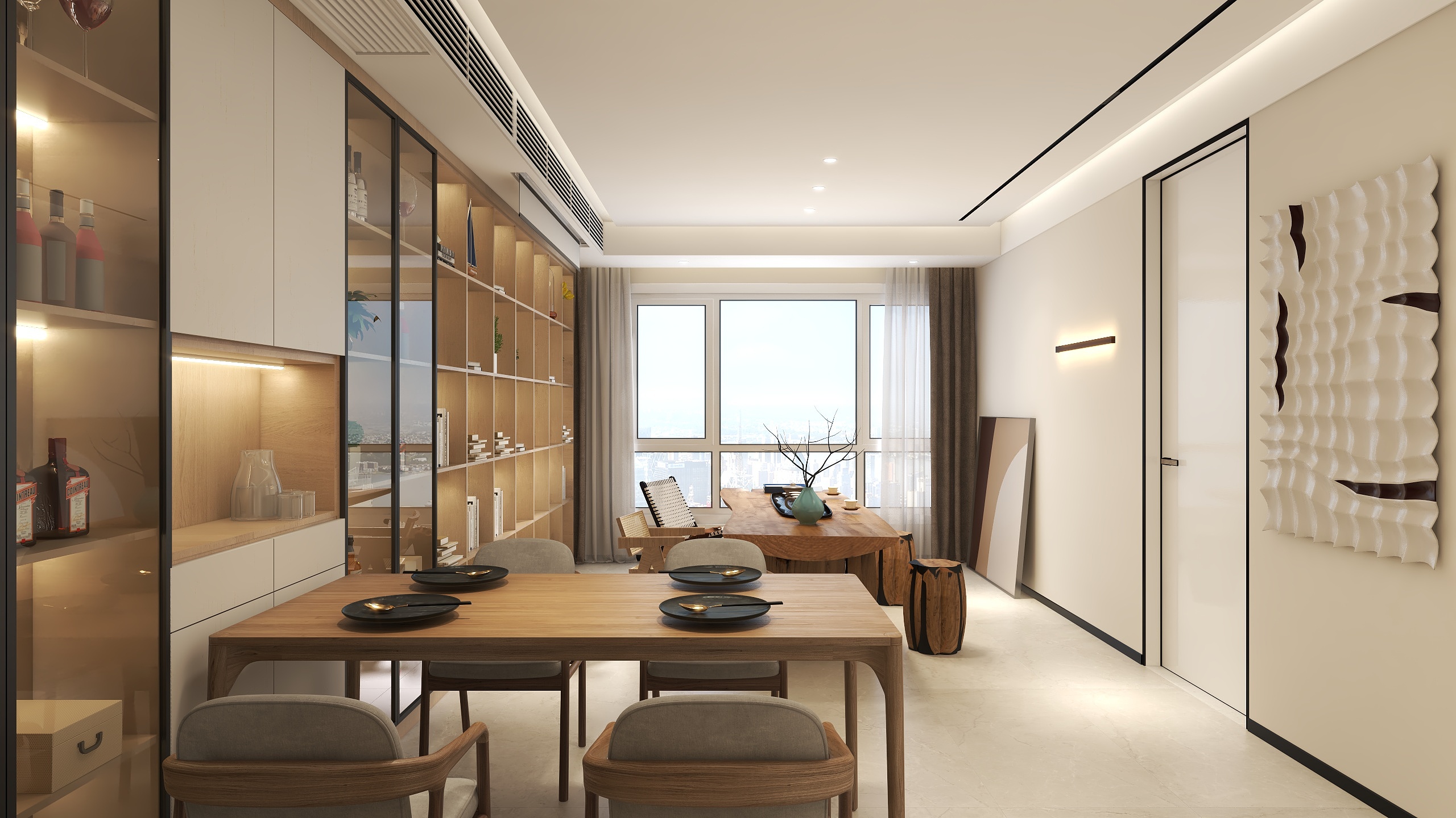 郭涛-100㎡现代三居简约风装修效果图