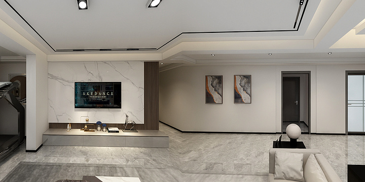 全屋整装设计杨龙-水映蓝庭客厅-装修设计方案