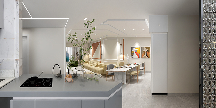 张CP贝壳粉-德信海德公园83.00㎡A2’3室2厅1卫1厨-装修设计方案