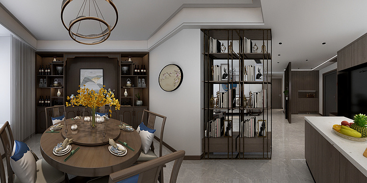 福州极简全案-岳前雅居3#1401-（新中式风格）-装修设计方案