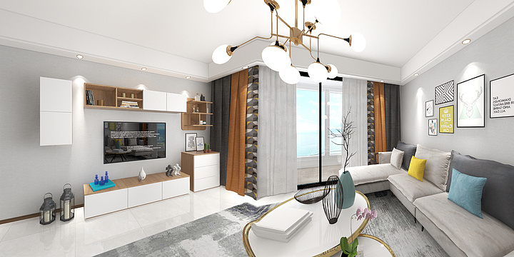 Hxm空间设计师-君尚瑞景5栋1单位01户型120.68dwg-装修设计方案