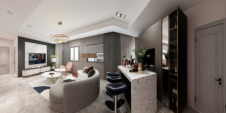 大仟装饰17719226899-瑞和园89.50㎡B户型3室2厅1卫-装修设计方案