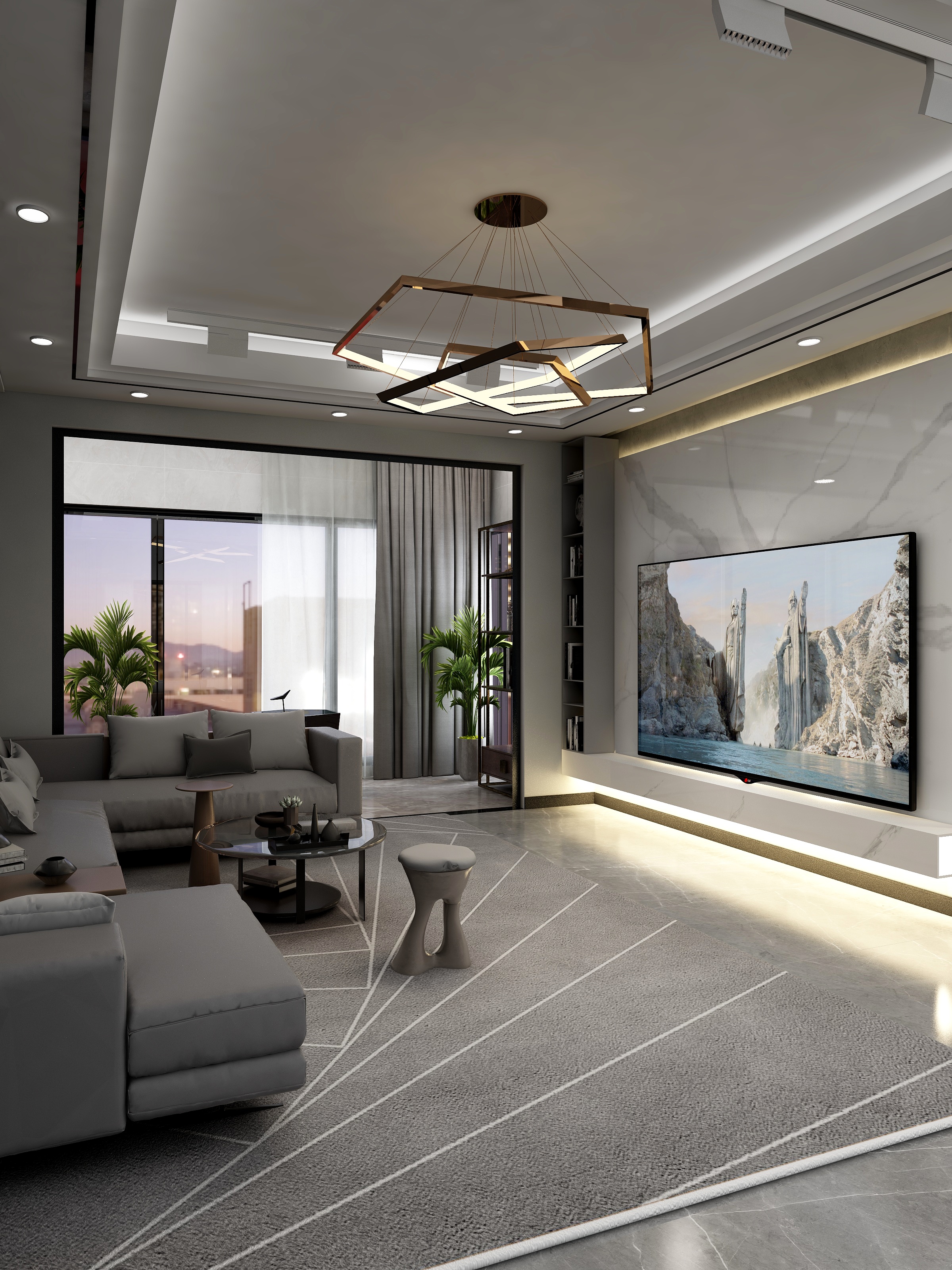 好光设计-(御景)后现代.127平米三房-装修设计方案