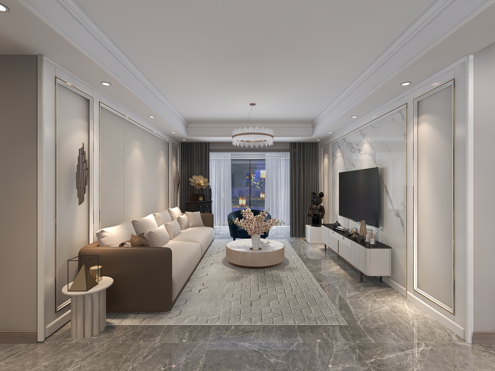 消防设计师刘蕊-实景落地-淡色美式轻奢-装修设计方案