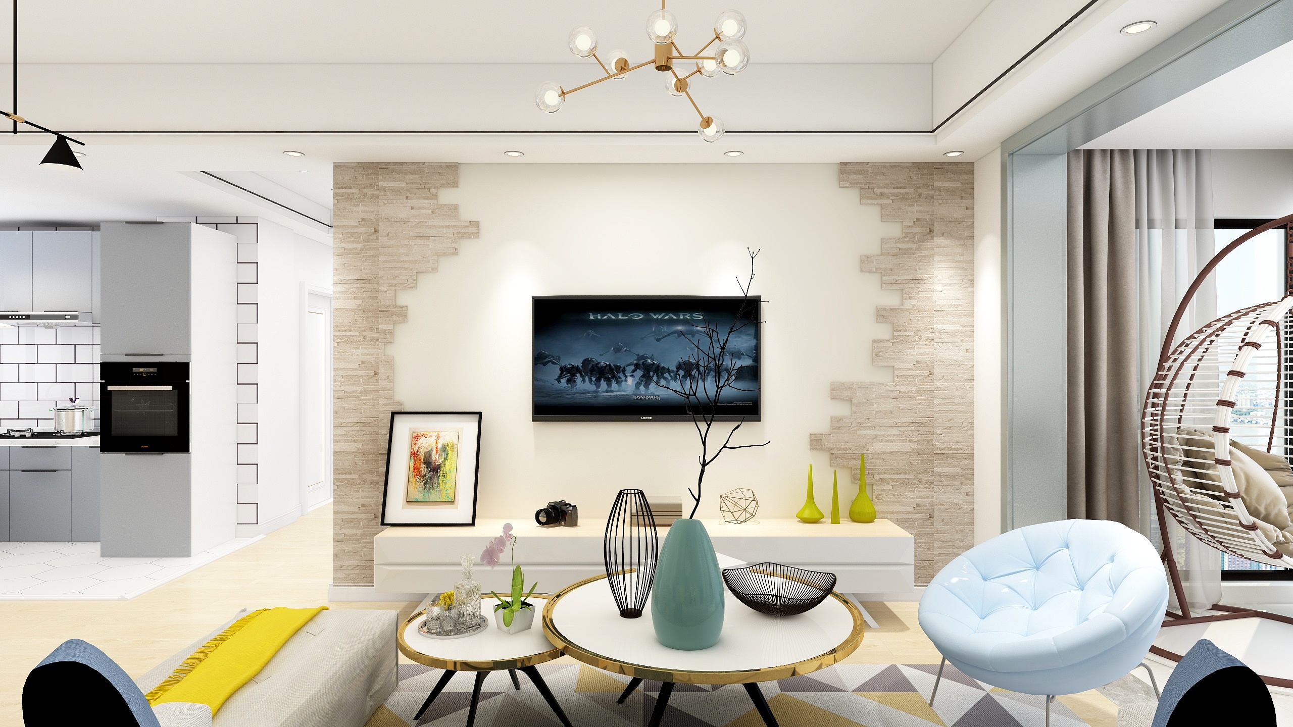 傅斯澄-德信海德公园83.00㎡A2’3室2厅1卫1厨-装修设计方案