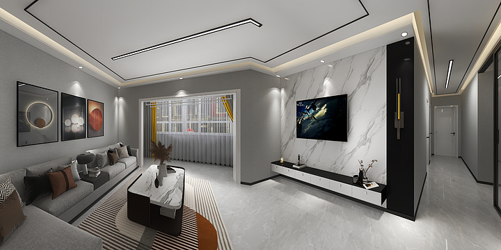 金钻全案设计-环球港轻奢风-装修设计方案