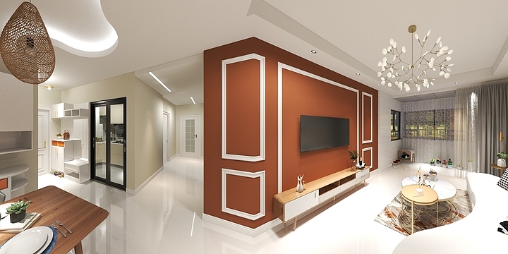 延增装饰-德信海德公园83.00㎡A2’3室2厅1卫1厨-装修设计方案