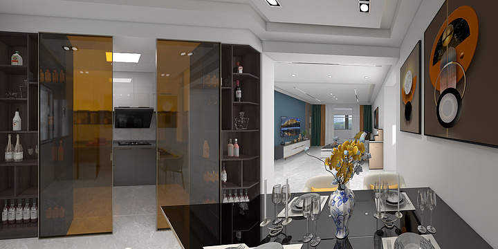 IBeli-金圣元130平无主灯设计-装修设计方案