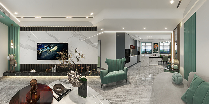 壹玖零柒-《观塘》148㎡三居-现代风格-装修设计方案