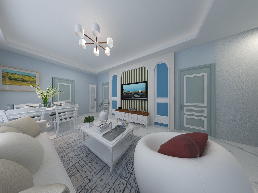 冷静的风-瑞和园89.50㎡B户型3室2厅1卫-装修设计方案