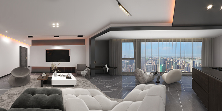 干净nwSH-黑与白轻奢设计-装修设计方案