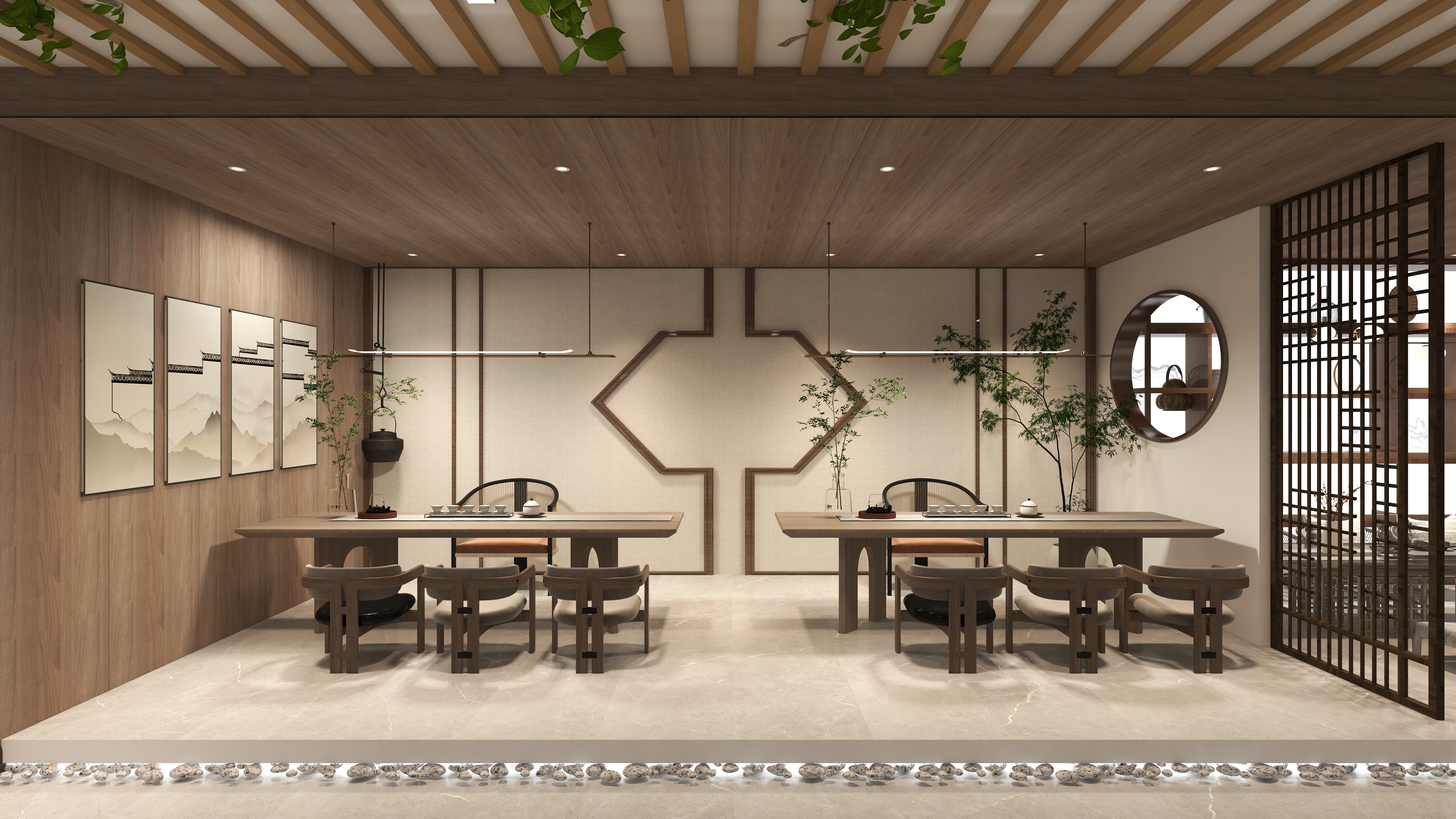 玊OKwm-黑龙江农业工程职业学院+何欣+中式茶室-装修设计方案