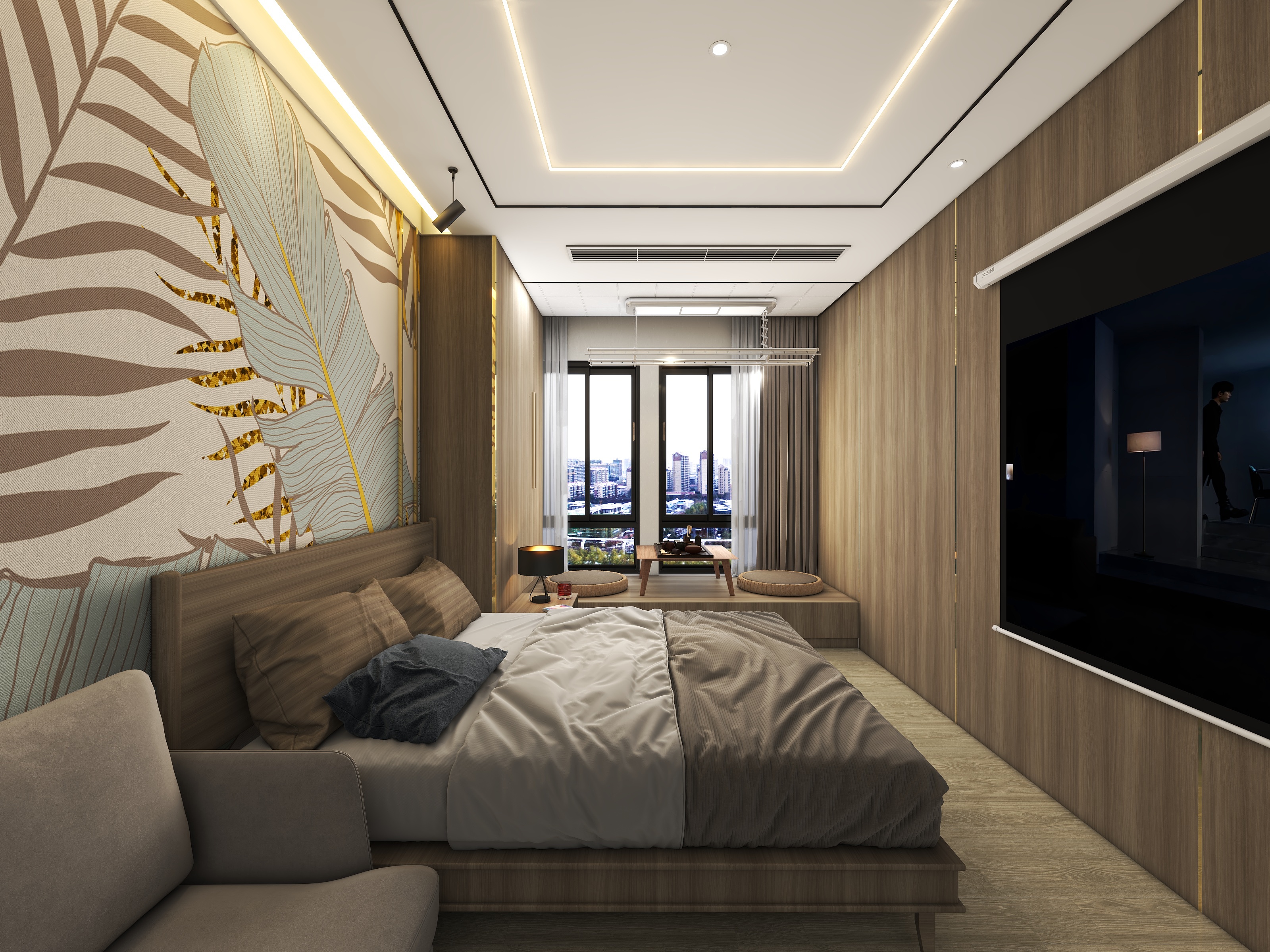 设计师赵定宇-酒店模仿风大城华泰单身公寓装修效果图