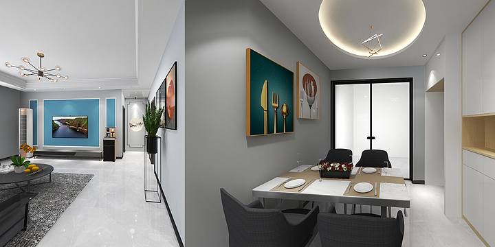 尚品安佳-锦绣秦川3-1-704-装修设计方案