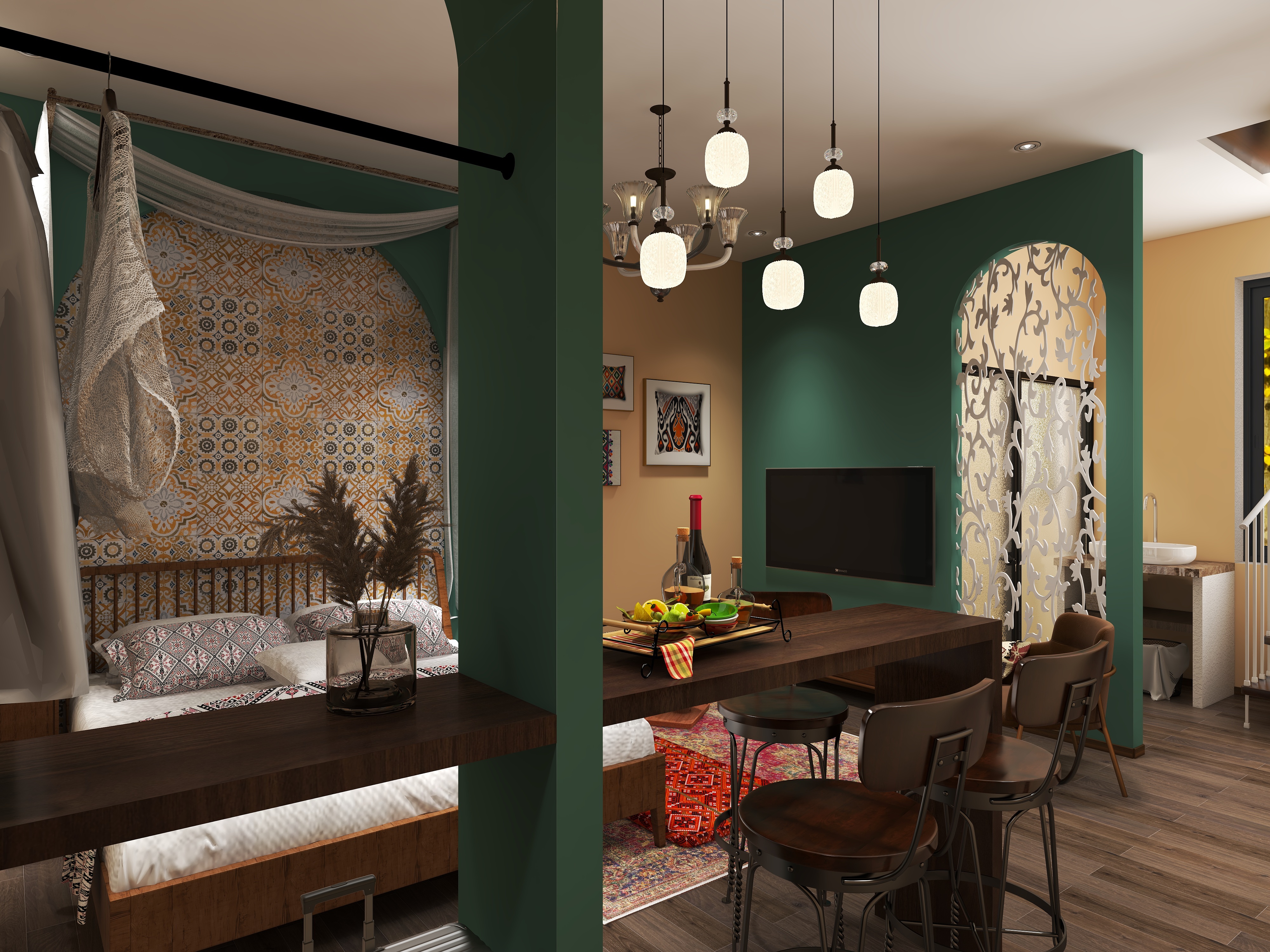 金钻全案设计-玉隼·山庄民宿loft2库尔德宁镇-装修设计方案