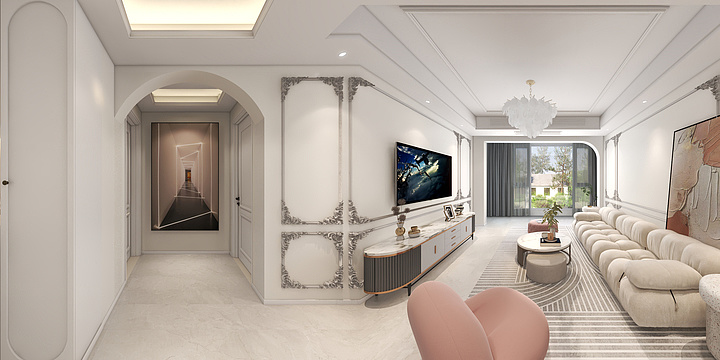 捕鹿HchXfS-奶油风-装修设计方案