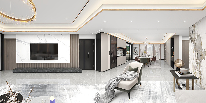 四川省成都市青羊区(罗玉涛)JZ-MZZB110001-轻奢-福泉居-2栋-B3户型-装修设计方案