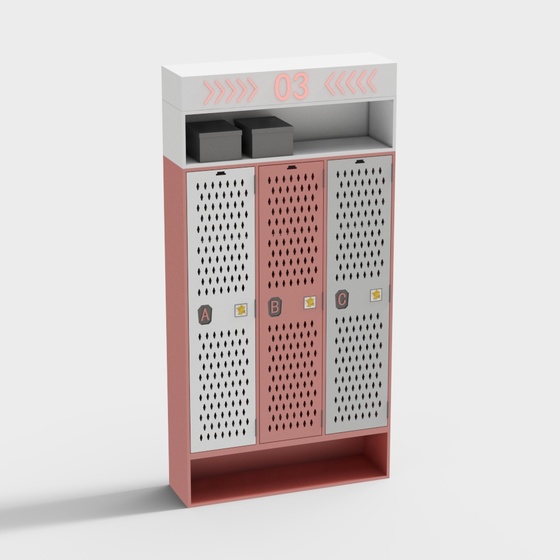 Modern red locker