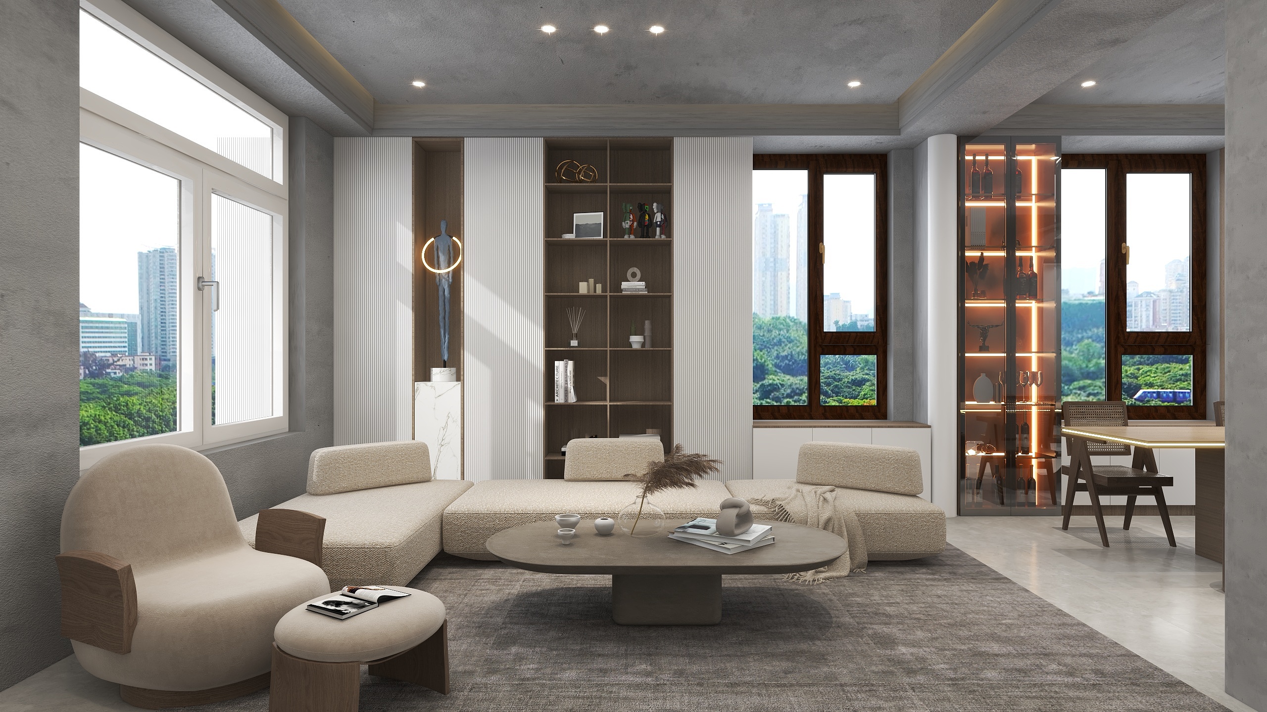 李青越-178平米工业跃层一居室装修效果图