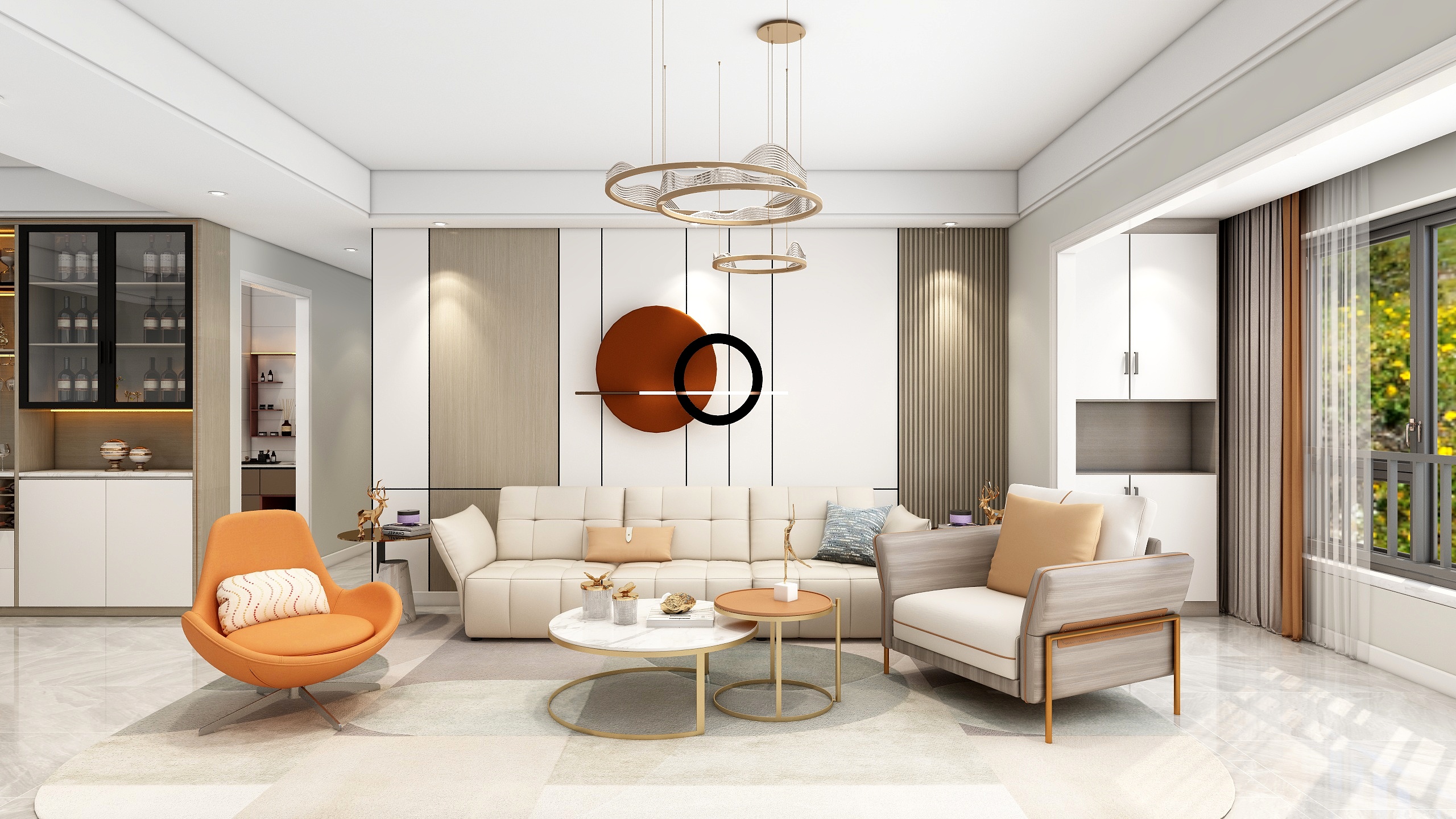 李青越-170方现代轻奢三居室装修效果图