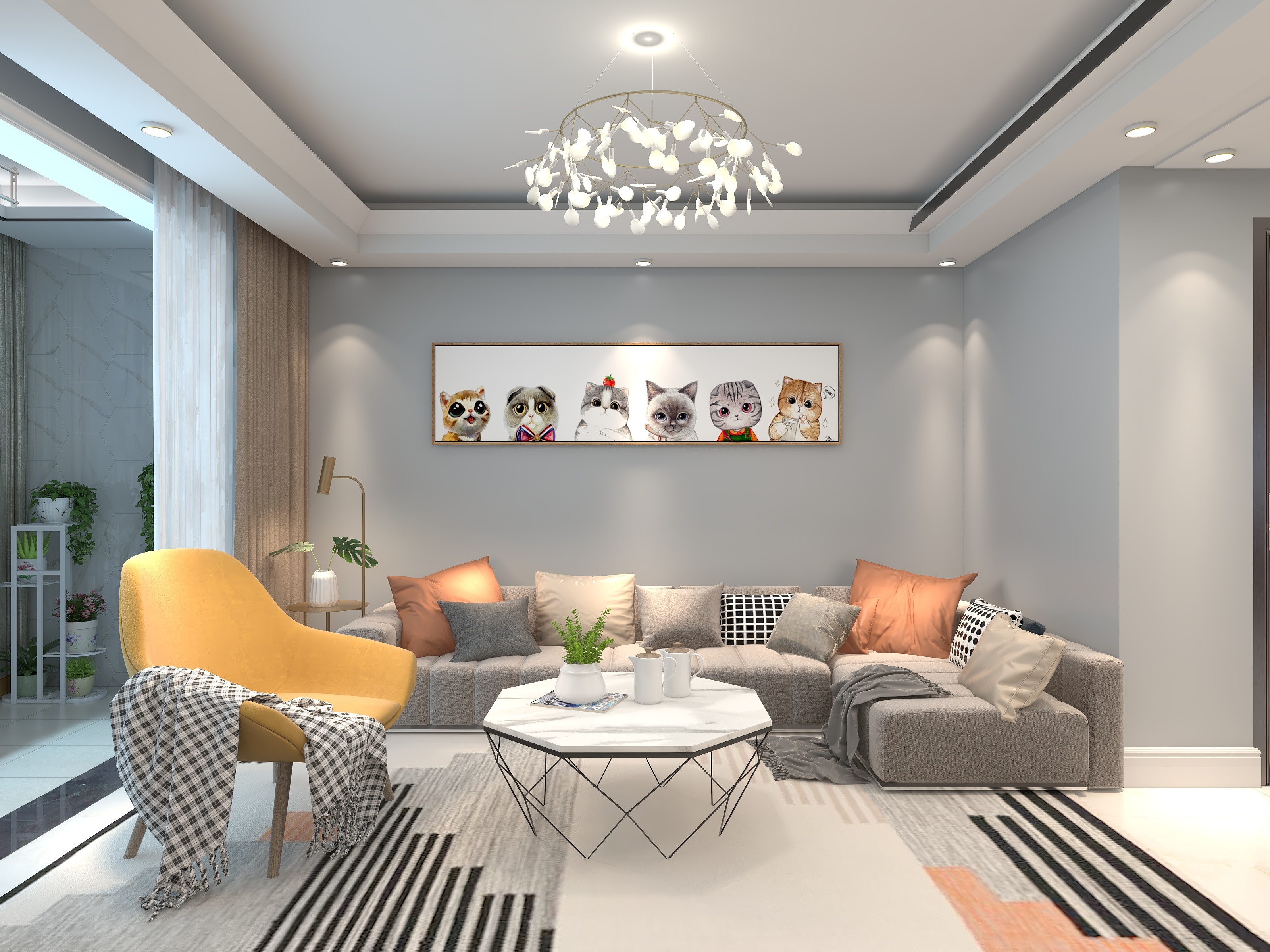 圱墨-96㎡简欧小清新～-装修设计方案