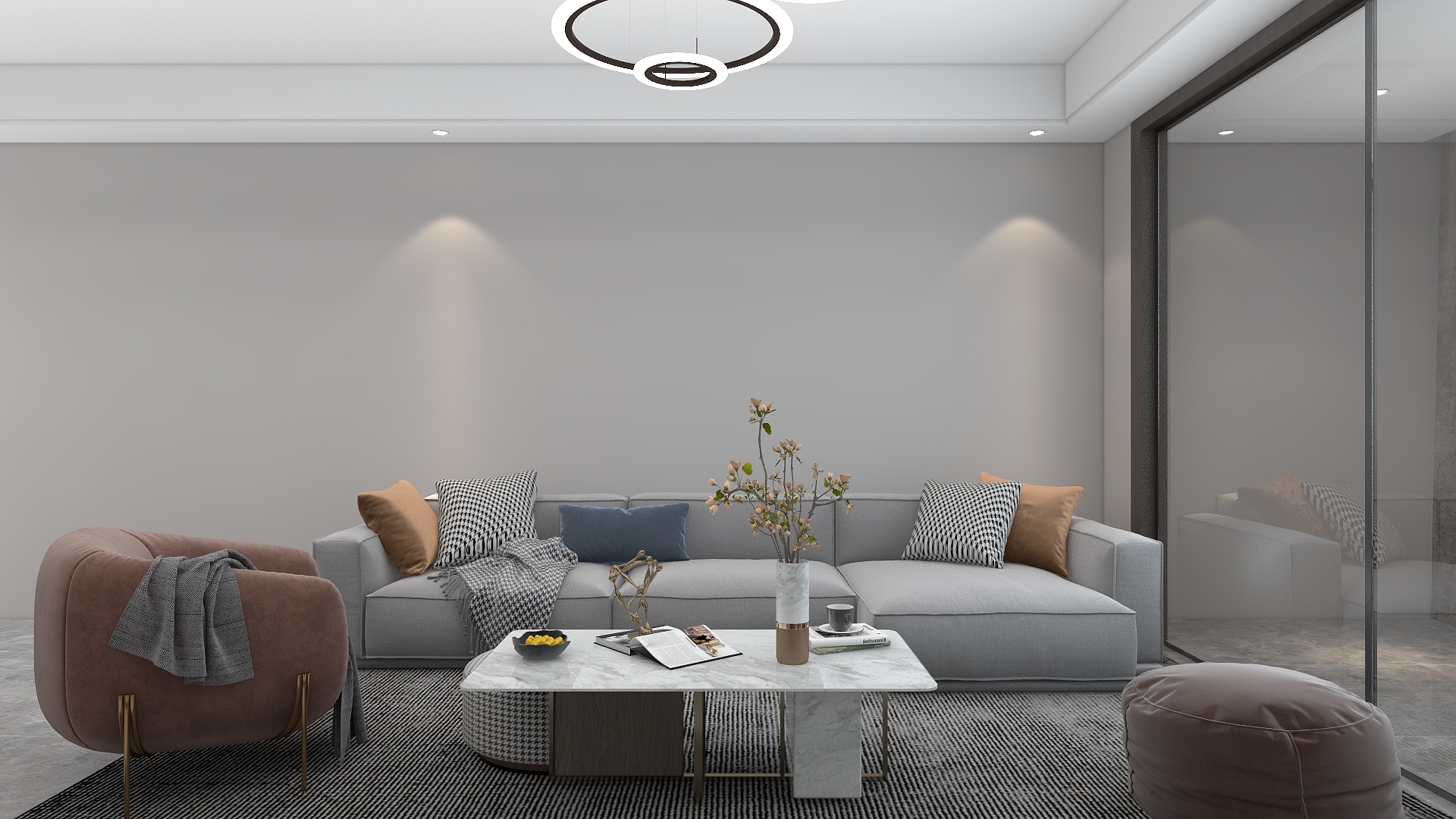 吴爽-77平米现代简约风格设计装修效果图