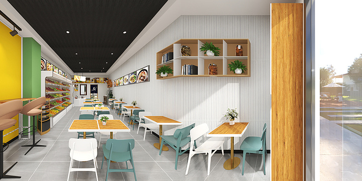 陈品熹-有灵魂的麻辣烫-木色桌椅-装修设计方案