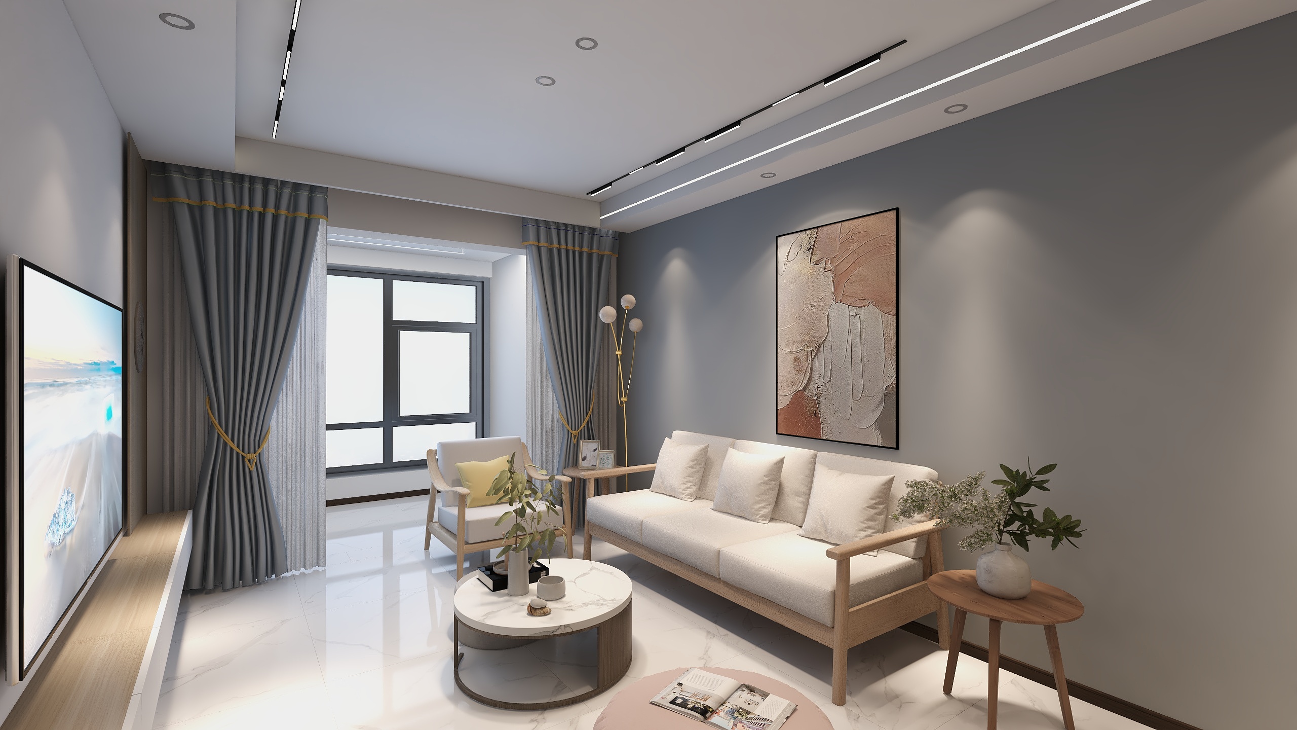 百泽1-德信海德公园83.00㎡A2’3室2厅1卫1厨-装修设计方案