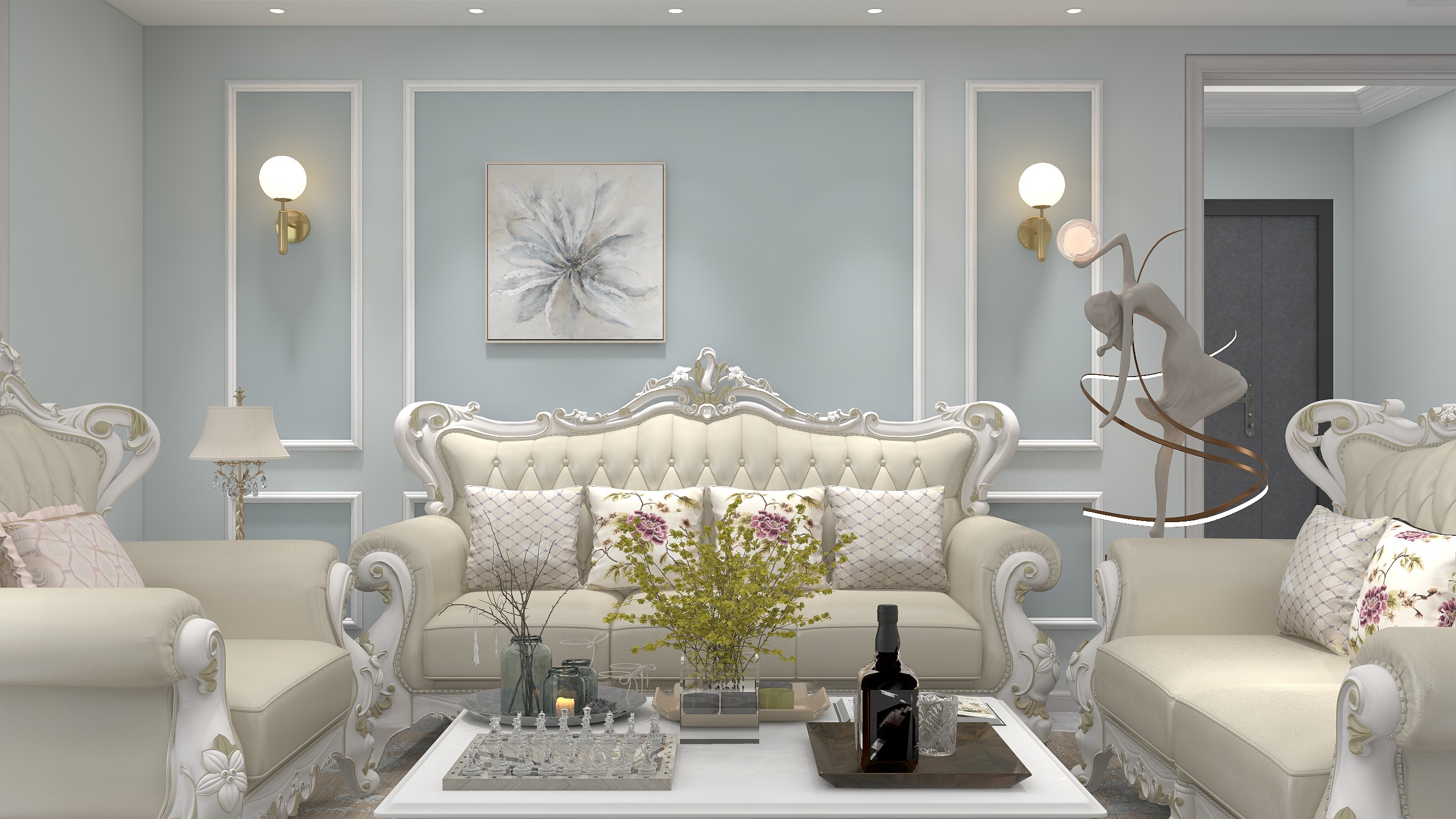 魏涛-三亚月川160m²美式风格装修效果图