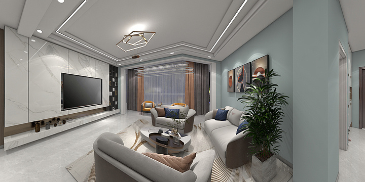 川柏Designer-陈方花园A区148轻奢（1-1303）-装修设计方案