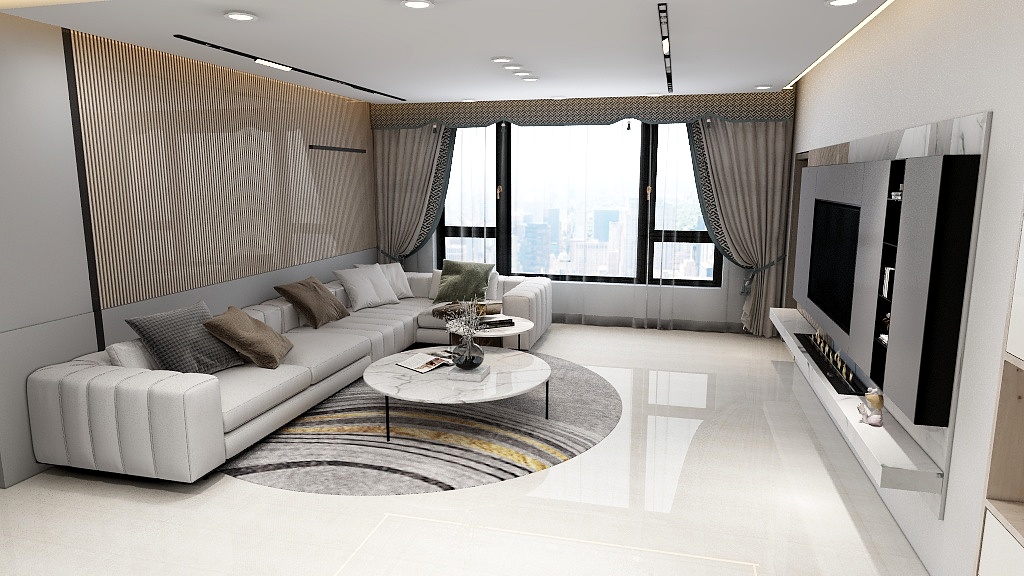 oldangle-碧水园林8号楼1单元601平面C-装修设计方案