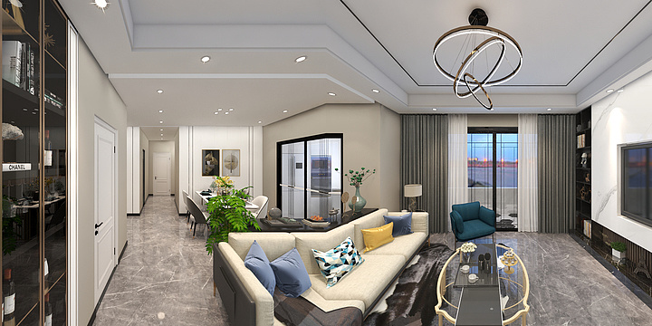 广东传诚装饰设计尤工-自建房四室两厅后现代风格-装修设计方案