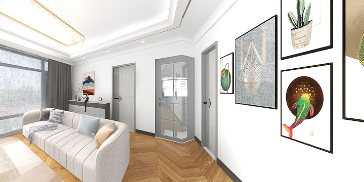 150****4099Rcqc-瑞和园89.50㎡B户型3室2厅1卫-装修设计方案