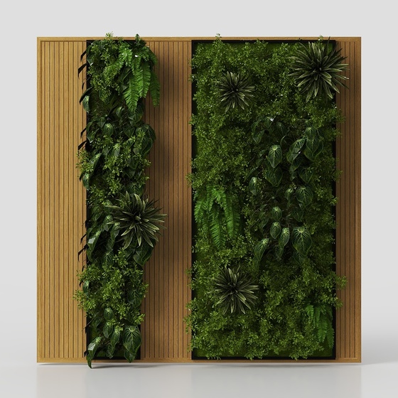 Green Plant Wall 3D Model