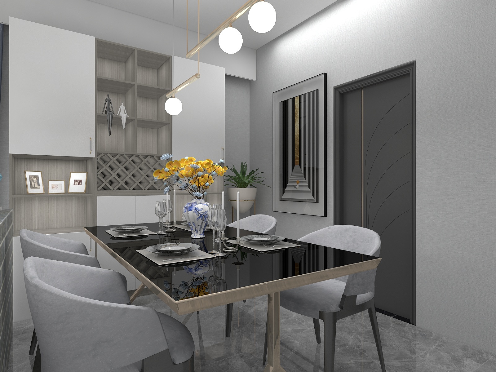 杨帅-瑞和园89.50㎡B户型3室2厅1卫装修效果图