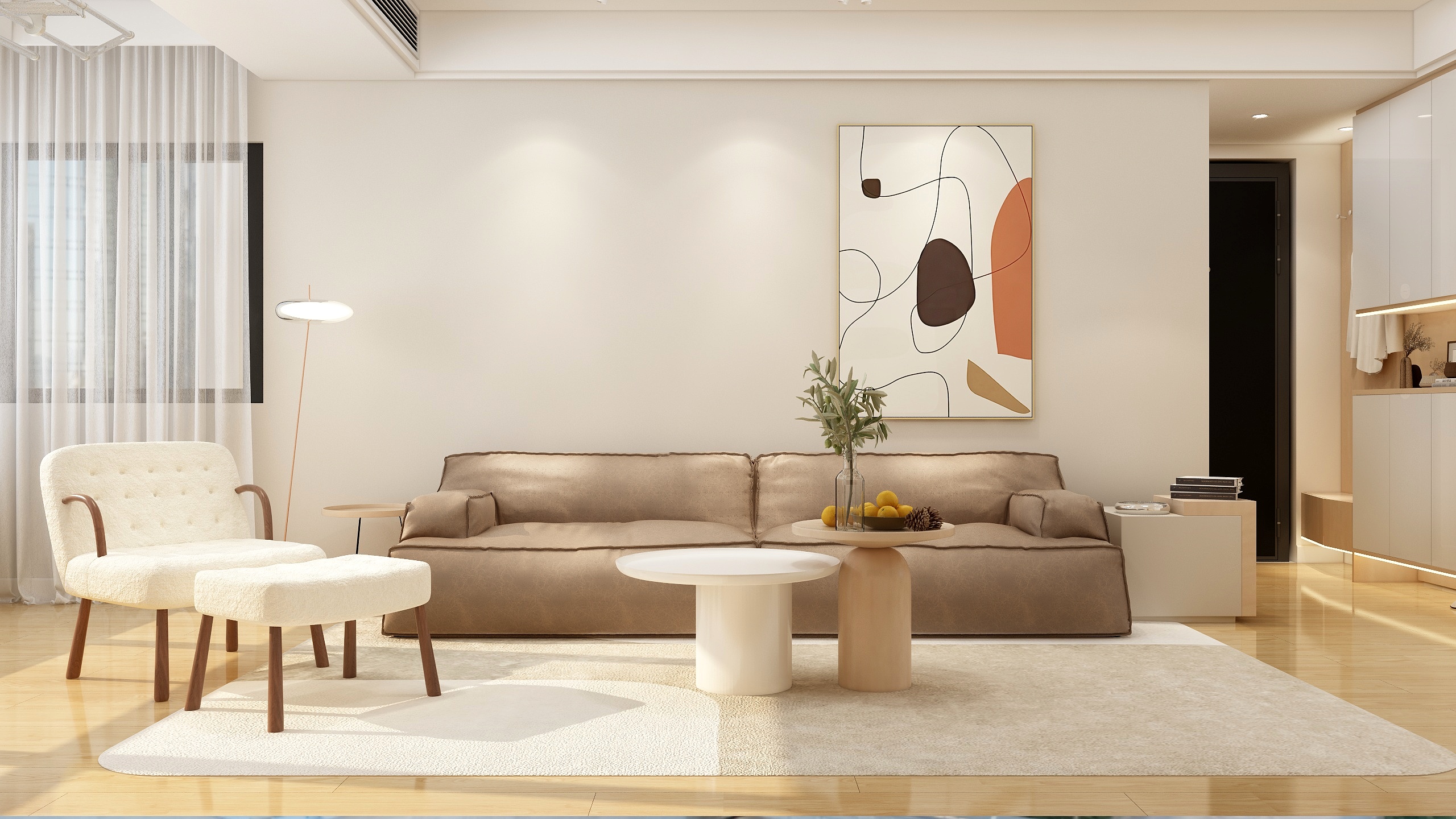 李佳洋-清风107平方三房两厅原木风住宅设计装修效果图